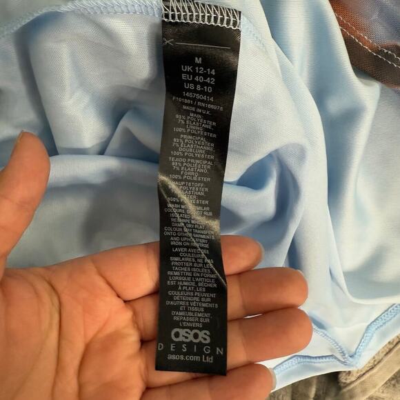 ASOS DESIGN midi dress with wrap around one shoulder in floral print, M - Picture 5 of 7